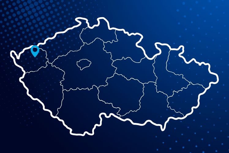 Mapa České republiky se značením Ostrov