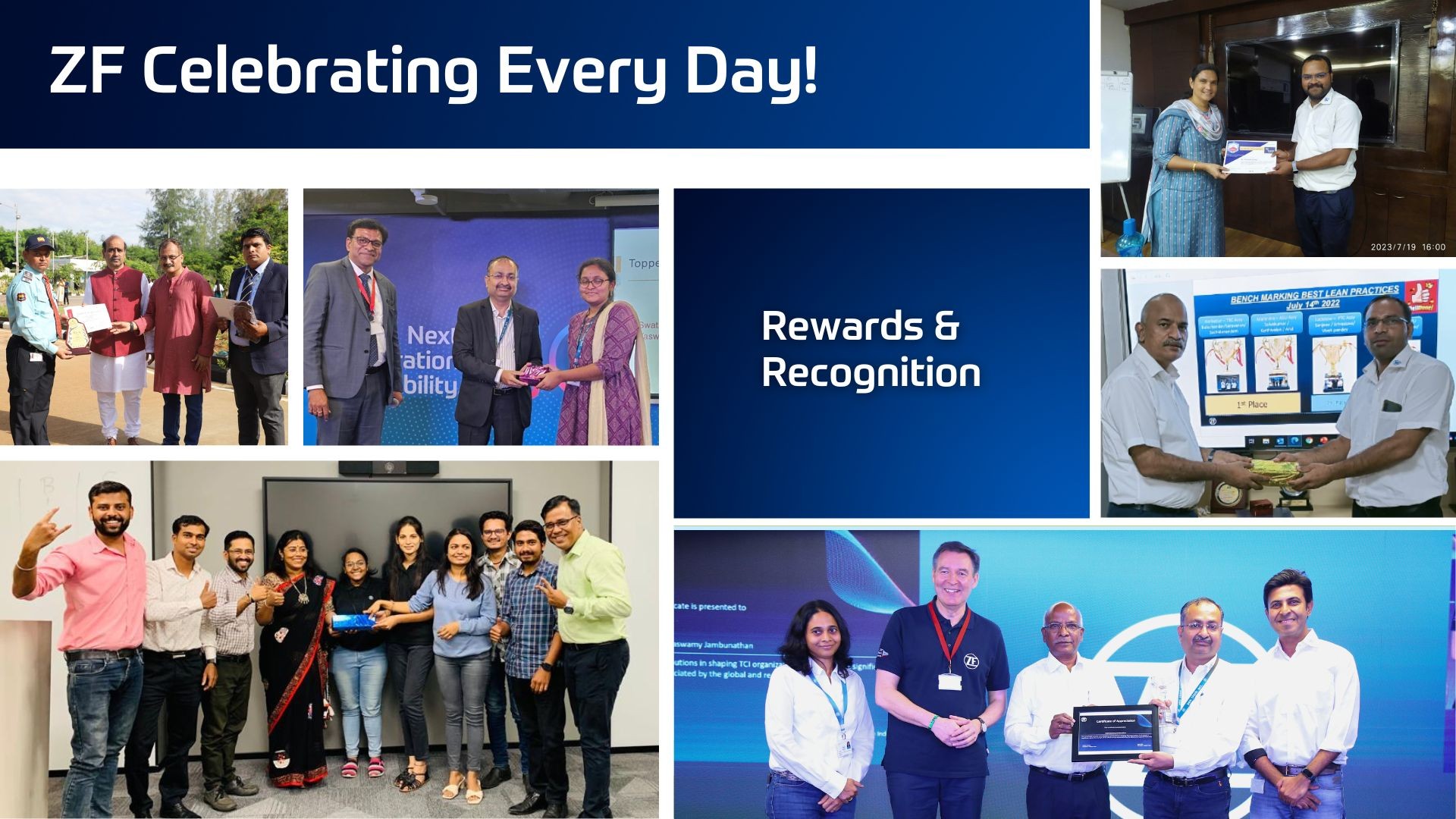 Collage of photos from events at ZF India