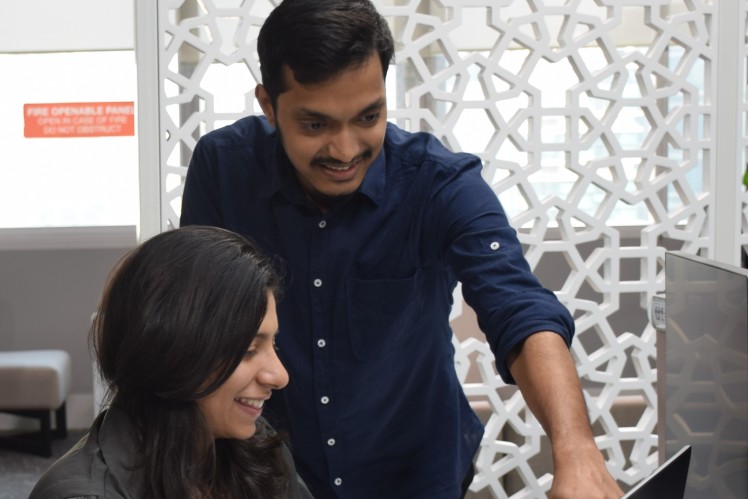 Two ZF India collagues in the office