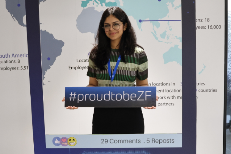 Early career professional showcasing pride in joining a global engineering organization