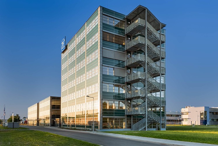 ZF Plzen office block in daylight