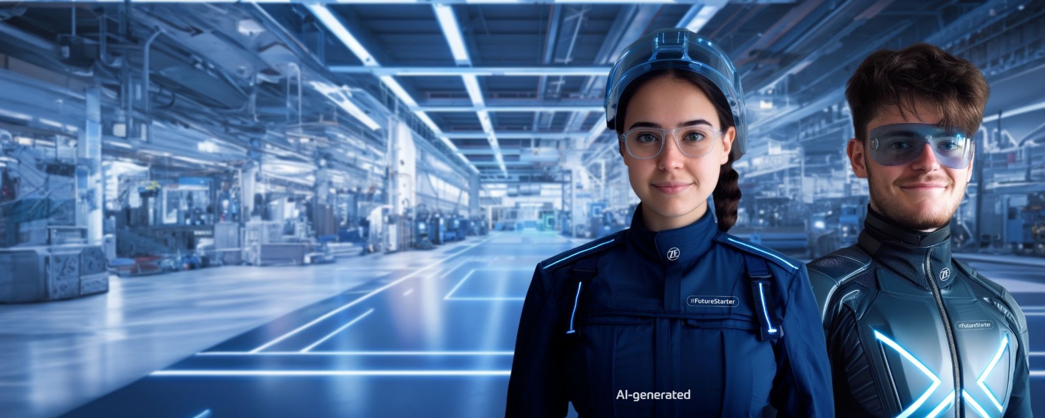 ZF junior employees in futuristic look