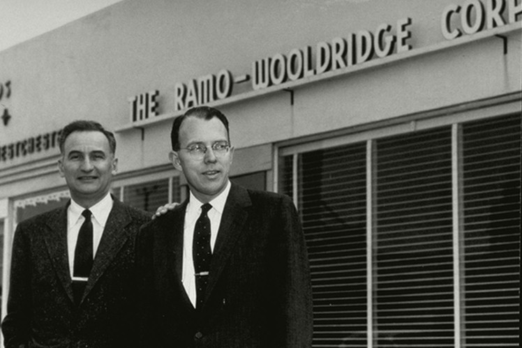 Historisches Foto von Simon Ramo und Dean Everett Wooldridge 