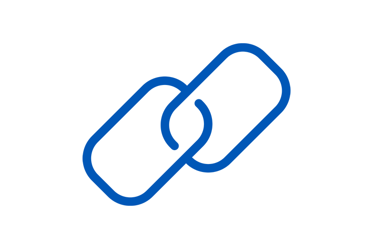 Blaues icon für Kette