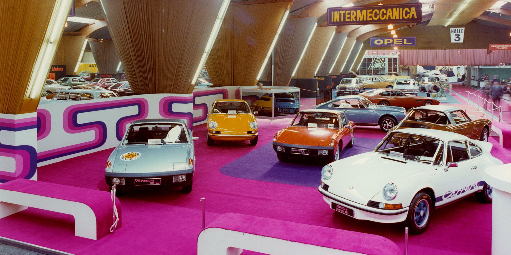 Bei jedem Auftritt ein Eyecatcher: Porsche-Messeauftritt in den 70er Jahren. 