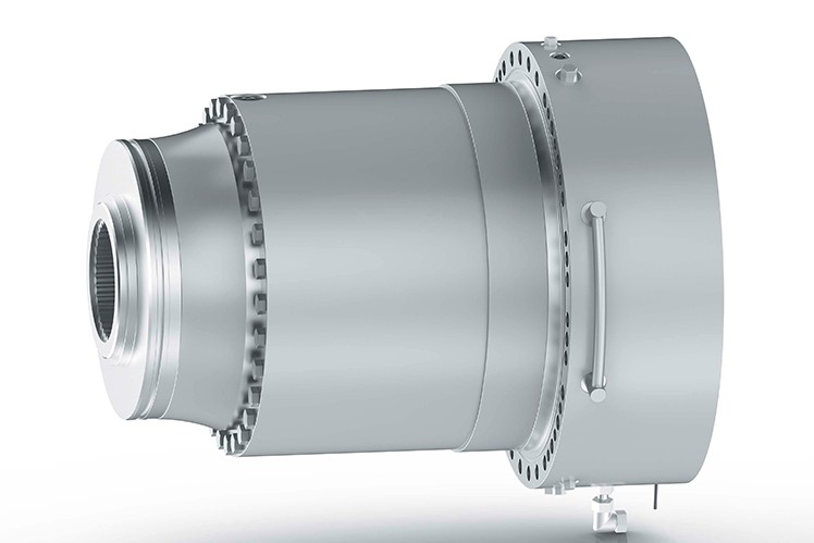Das kompakte und wartungsarme Industriegetriebe Redulus GME200 von ZF, wie es in Tunnelbohrmaschinen eingesetzt wird.  