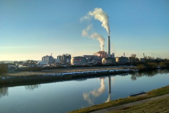 Schweinfurt location view across water