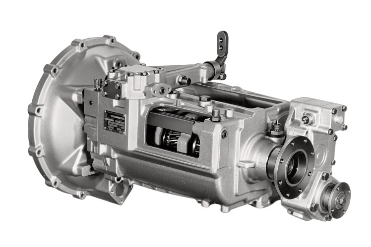 Hier ist ein freigestelltes Foto vom ZF-Ecolite-Getriebe zu sehen.