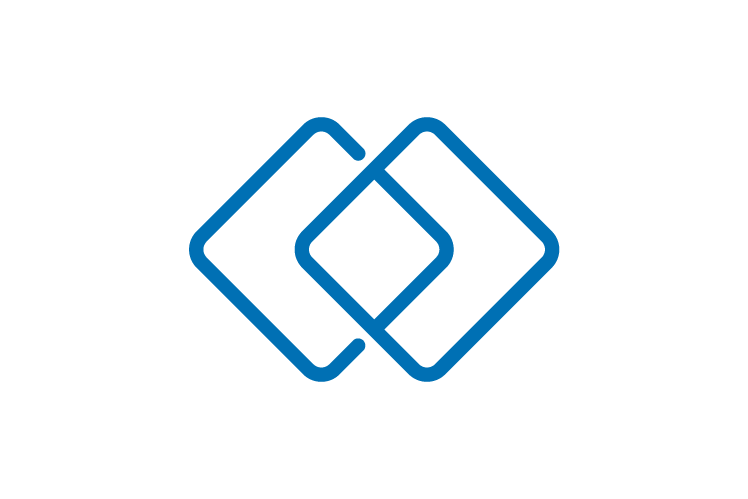 Symbol aus zwei ineinandergreifenden Quadraten