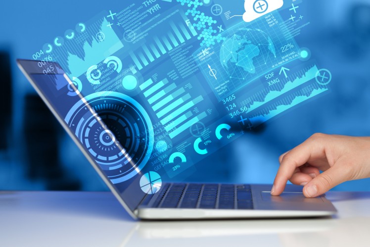 Person working on a laptop