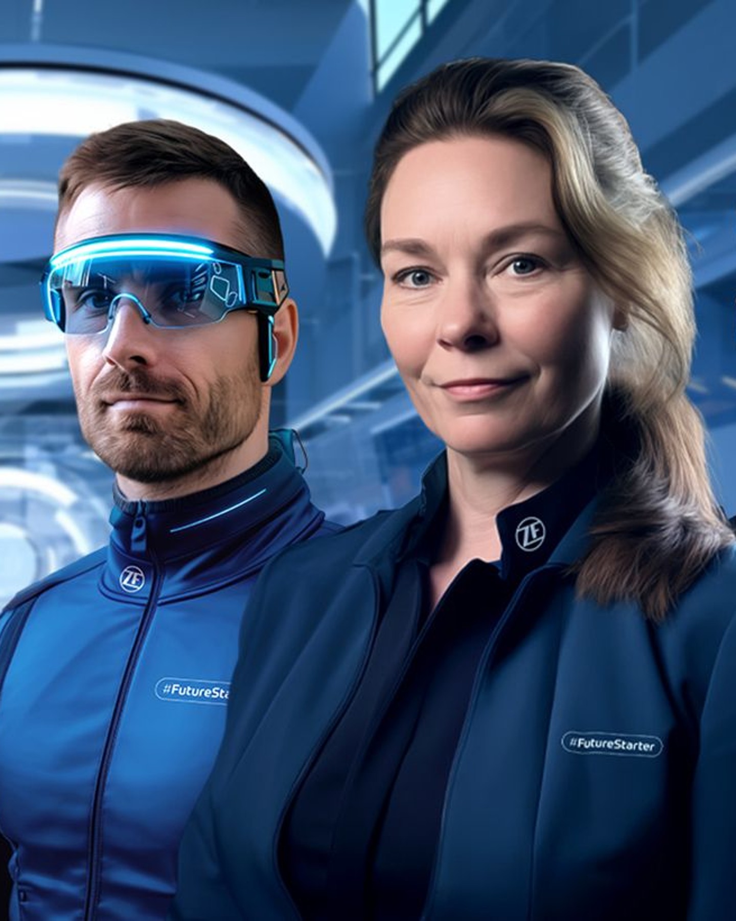 Pracownicy ZF transformowani przez AI aby nadać im futurystyczny wygląd