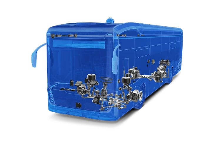 Coach bus featuring ZF products