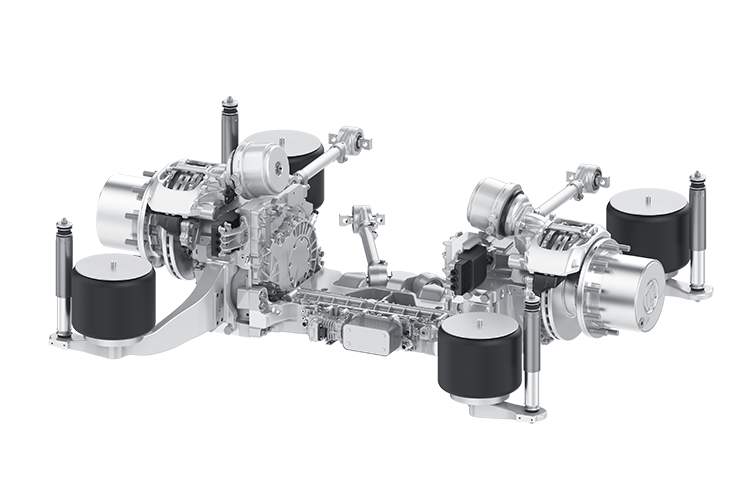 ZF AxTrax 2 LF, low-floor electric portal axle, for city and intercity buses up to 30 tons.