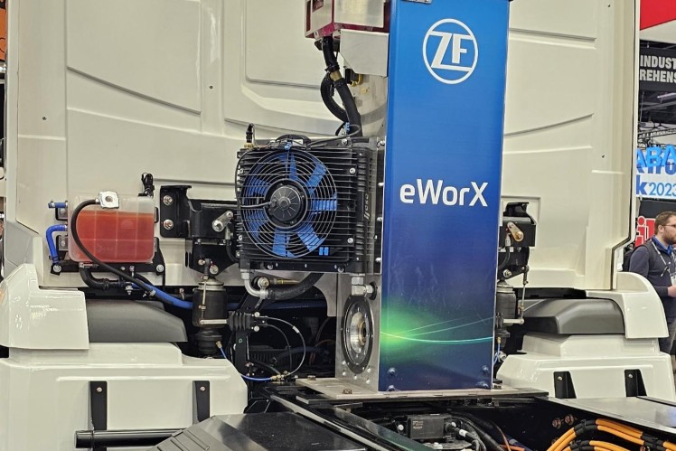 eWorX electric Power Takeoff on Lion Electric work vehicle.