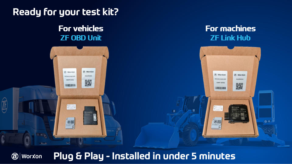 ZF WorXon Starter Kit for GPS and Bluetooth Tracking of contruction machines and equipment