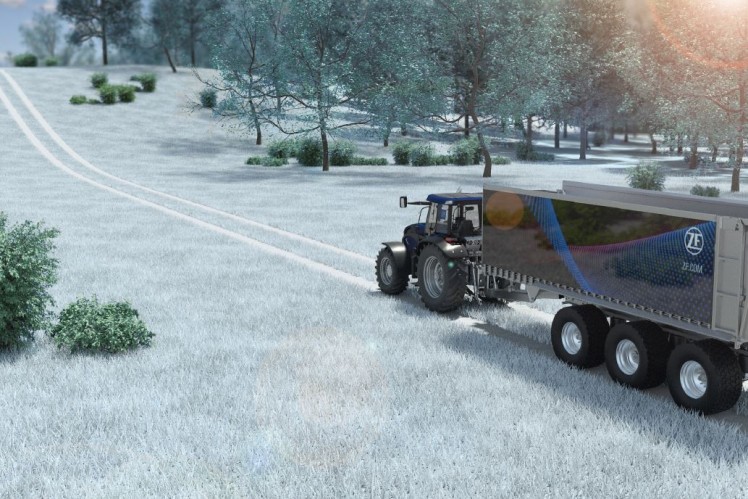 Traktor und Anhänger mit ZF Steigungserkennung & Hangassistent