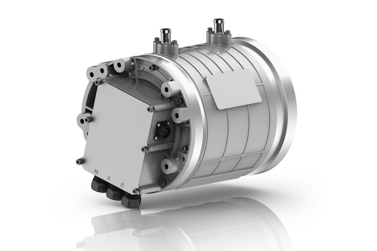 ZF Elektromotor mit angeflantschter Hydraulikpumpe.