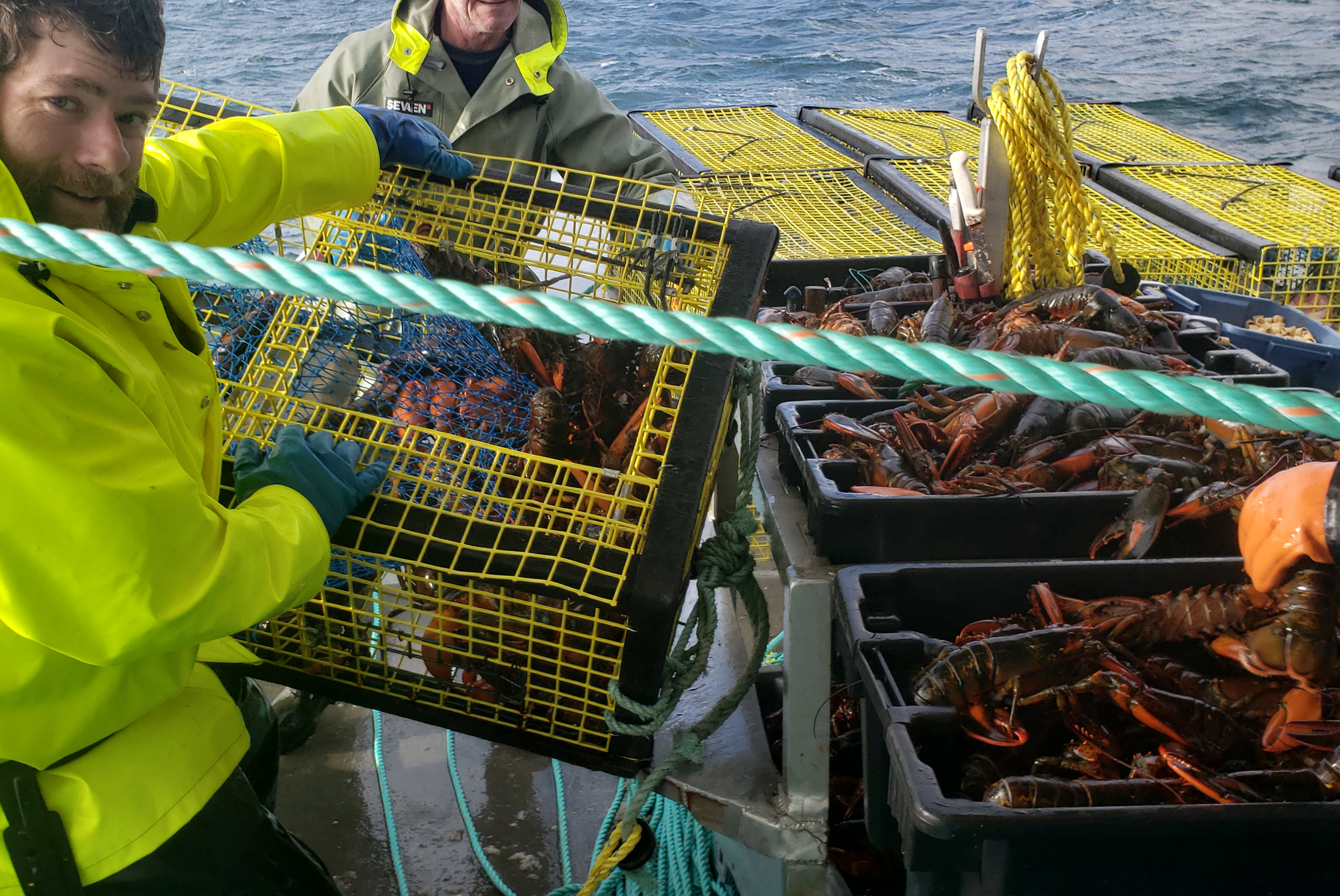 ZF client Curtis Halliday's boat with lobsters.