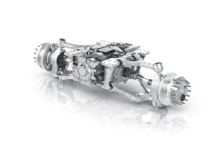 eAPE 100 electric axle drive from ZF for defense applications.
