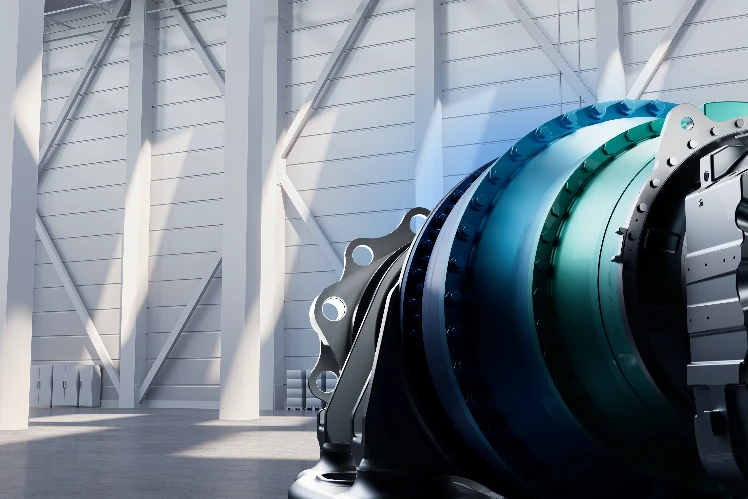 rendering of a gearbox for wind turbines