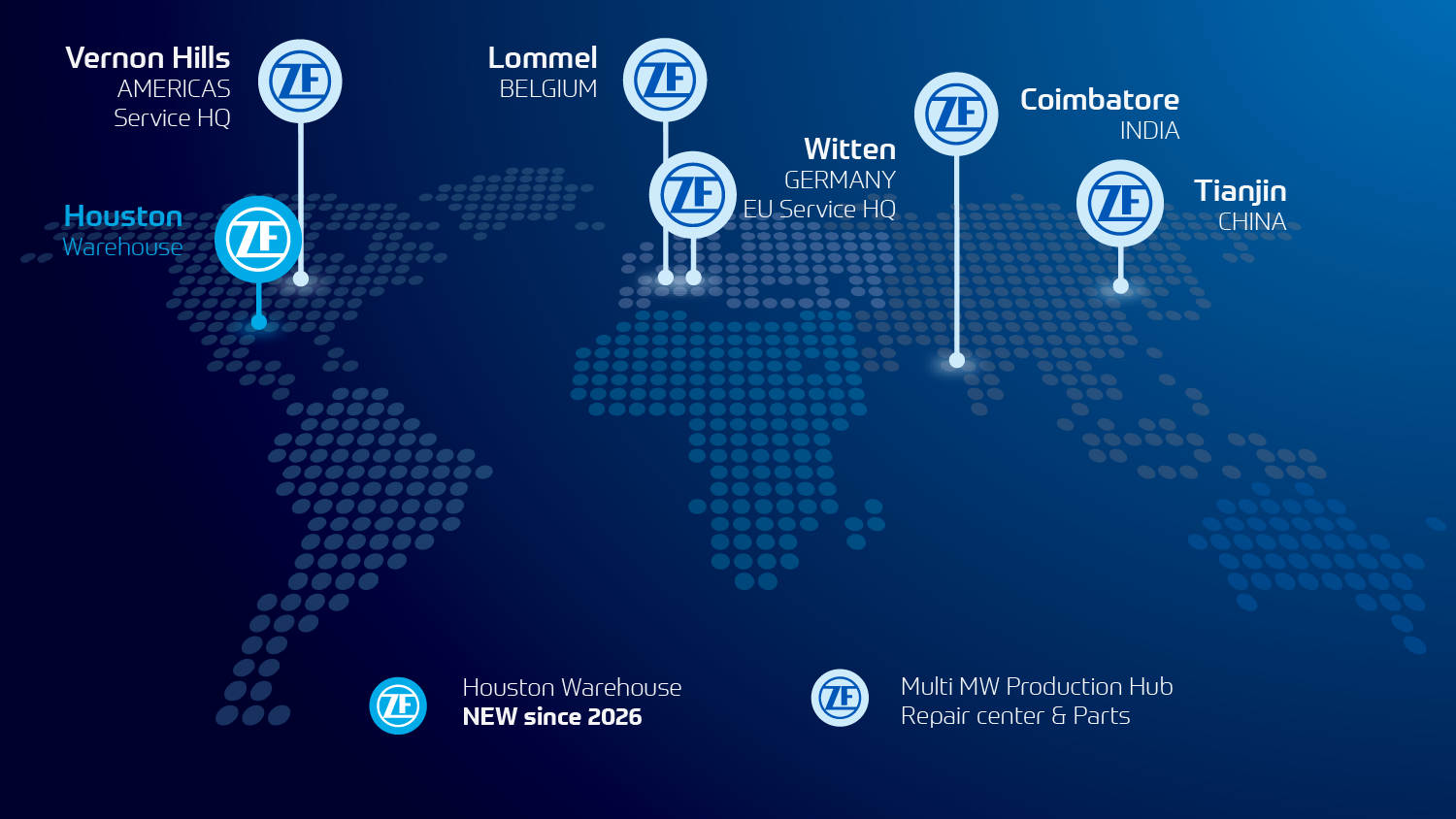 Map: locations of ZF wind power & SA / NA partners
