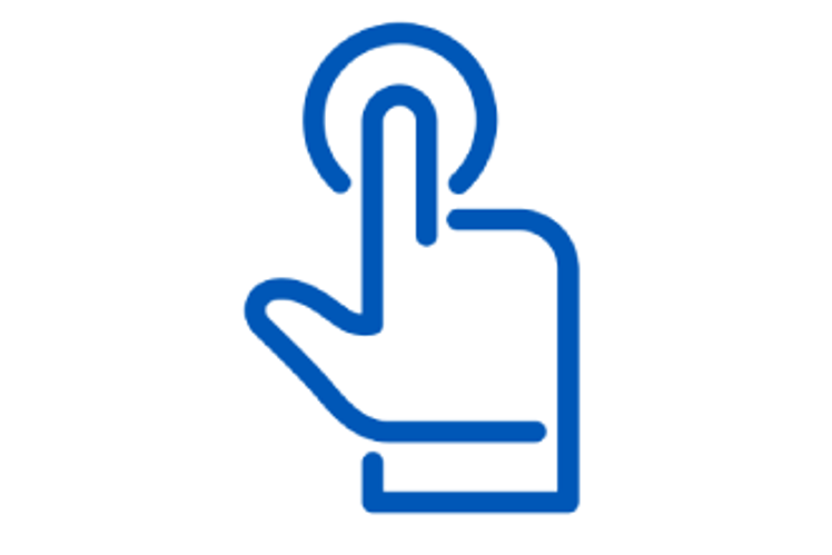 Hand touching a piont
