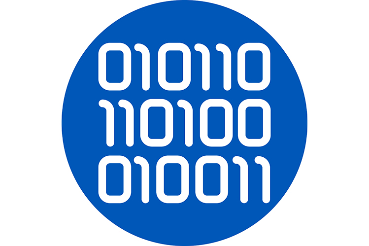 Circular blue image of software