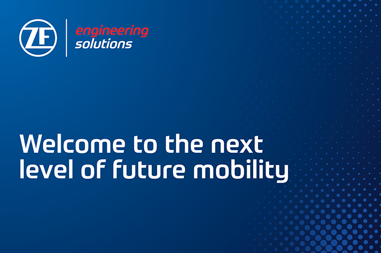 Blue ZF logo on white background