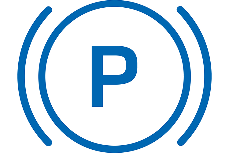 Blue parking logo on white background