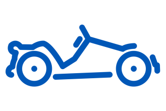 Vintage car icon on blue background