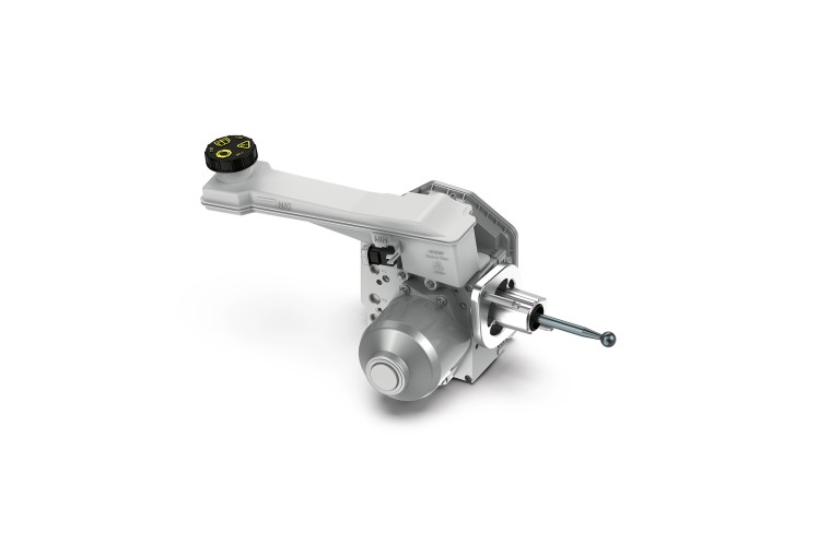 Integrated brake control on white background