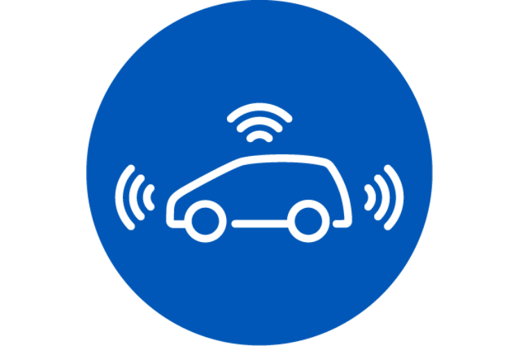 Automotive logo on blue background