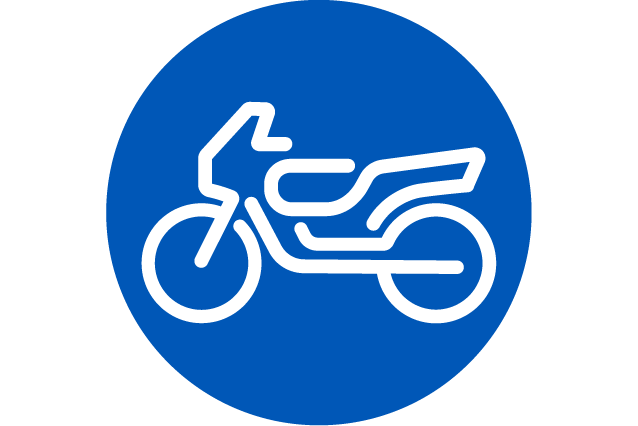 Motorbike icon on blue background
