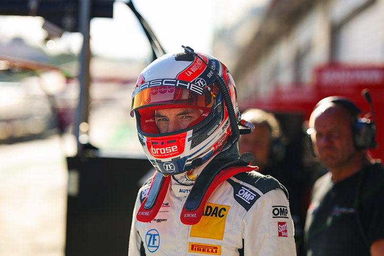 Christian Engelhart with helmet on and visor open