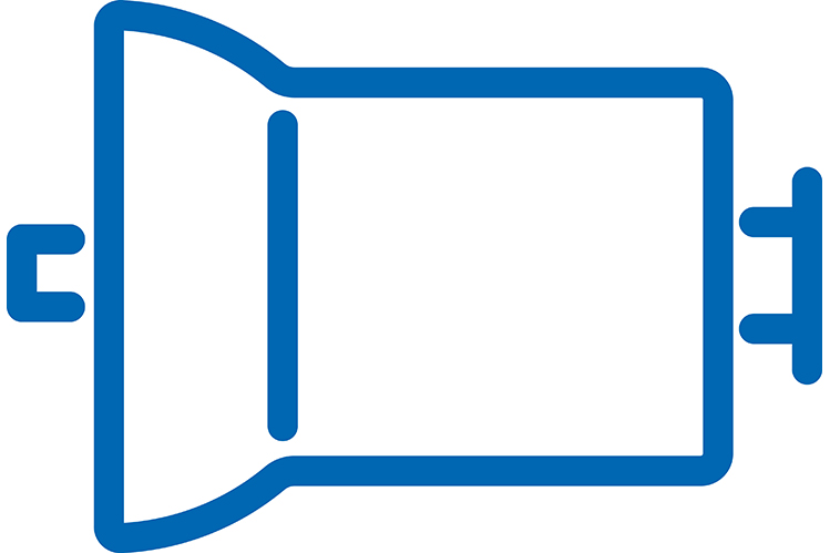 Blue transmission logo on white background