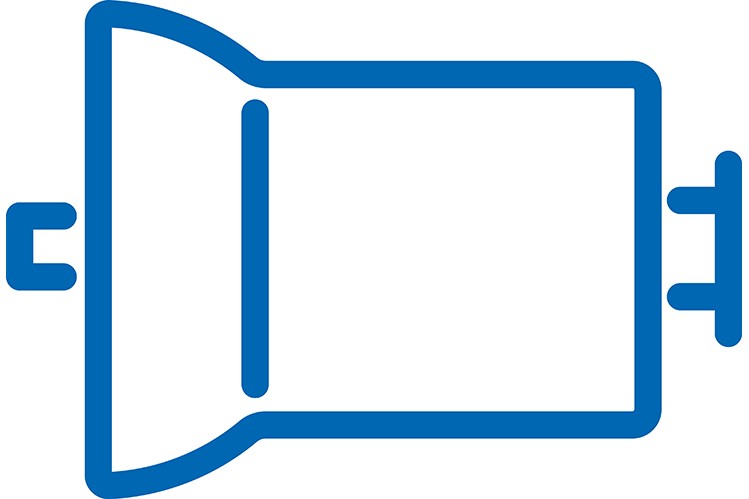 Blue transmission logo on white background