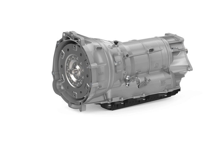 8HP silver transmission on white background