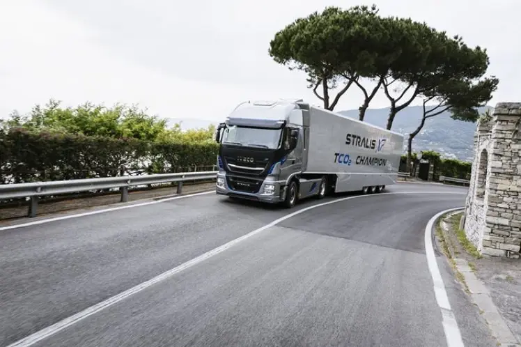 OptiPace truck on the road