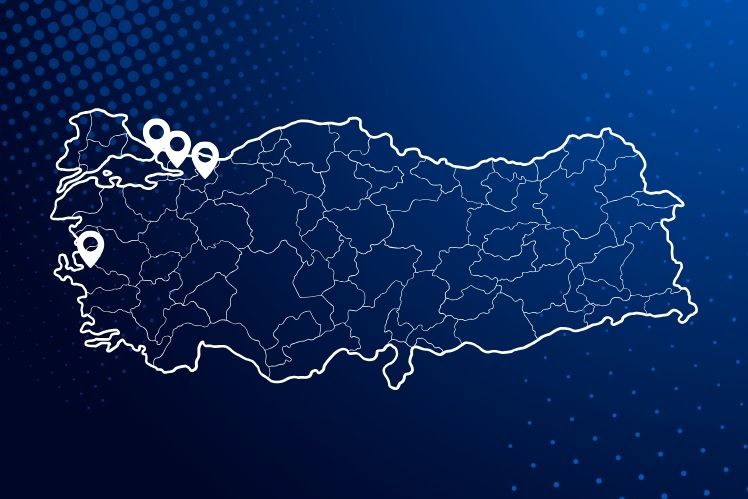 Türkiye'deki ZF lokasyonlarının haritası
