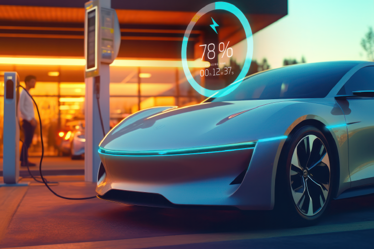 Car animation at charging station